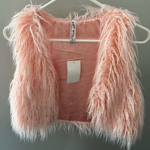 Girls Knit Works Peach Fuzzy Vest